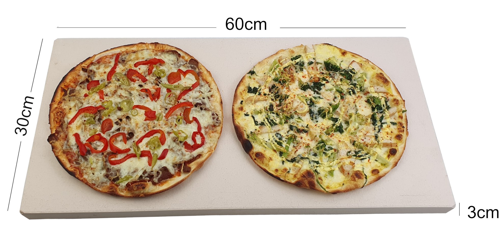 Pizzaplatte eckig 60 x 30x3 cm