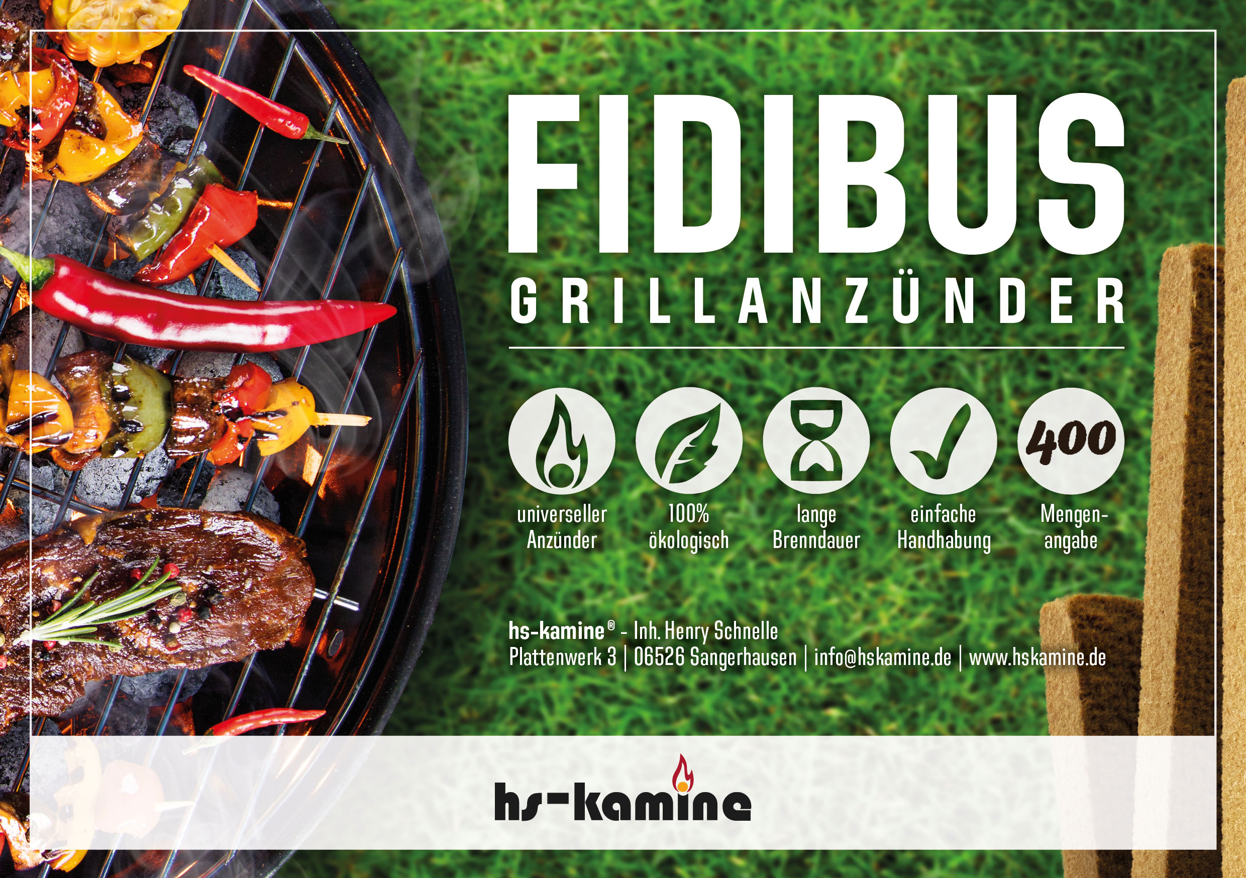 grilletikett-400st-etikett Sommer Fidibus Anzünder 400 Stück