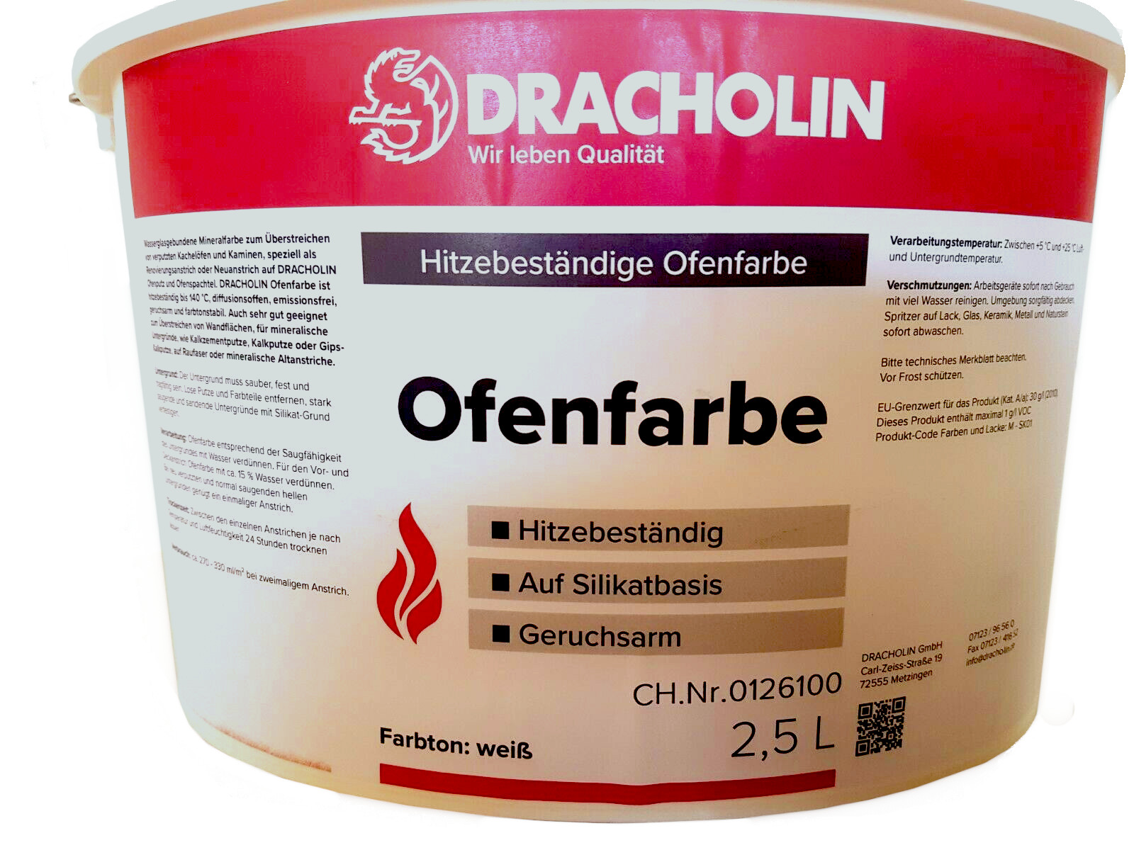 Dracholin-Ofenfarbe Dracholin Ofenfarbe 2,5 L