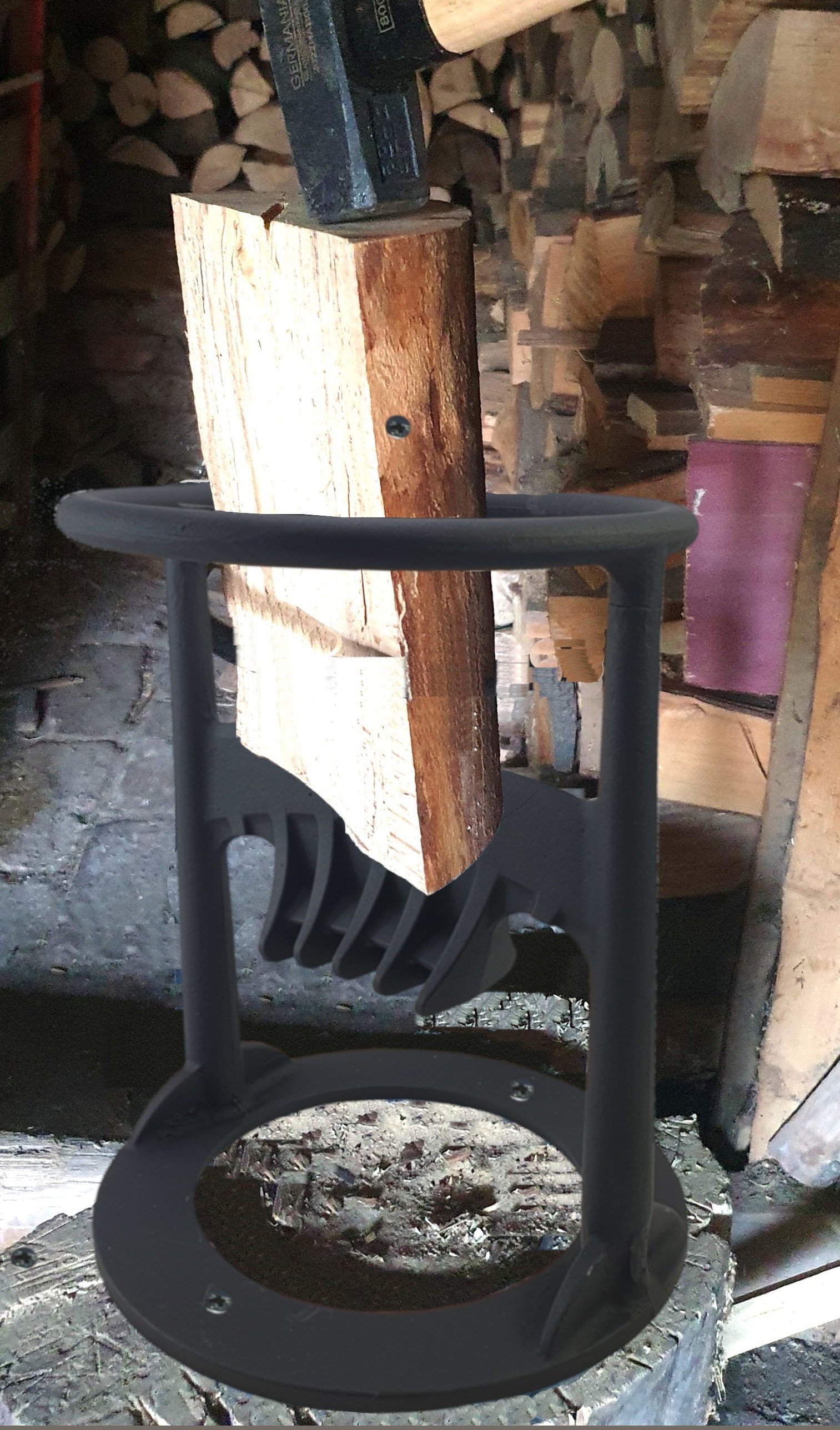Holzspalter 30cm hoch schwarz inkl. Fäustel