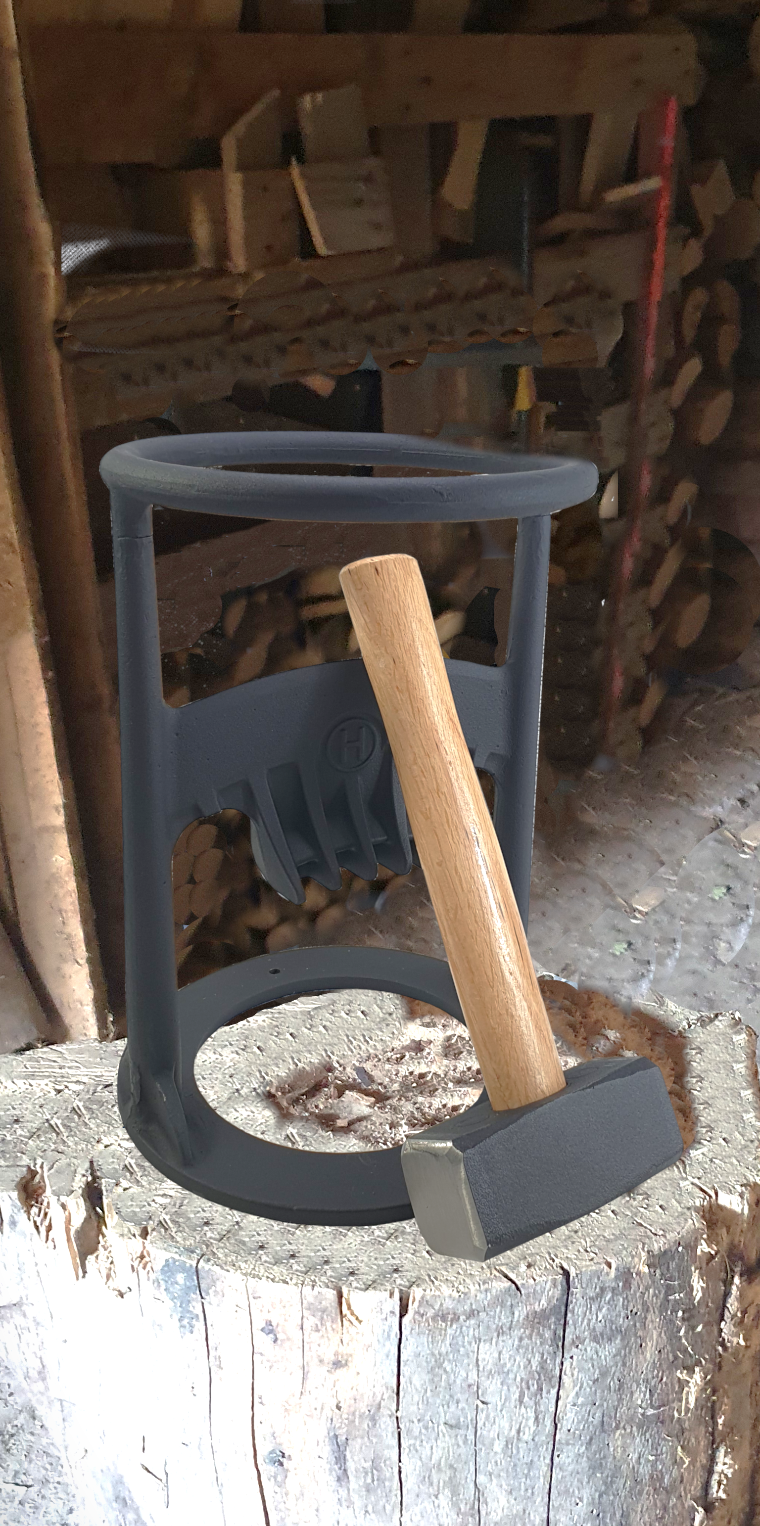 Holzspalter 30cm hoch schwarz inkl. Fäustel