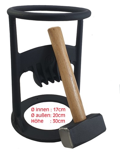 Holzspalter 30cm hoch schwarz inkl. Fäustel