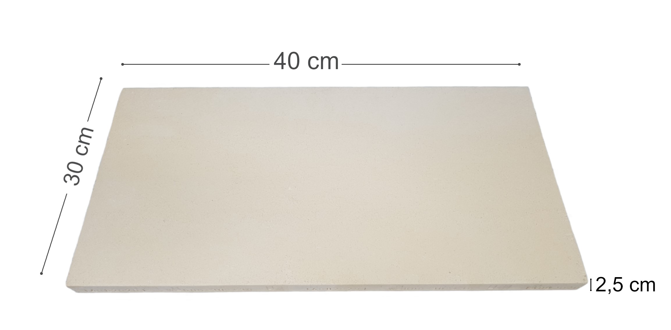 Pizzaplatte Pizzastein 40 x 30 x 2,5 cm