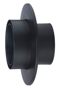 5338063_0 Möck Primus Wand-Anschlußstück mit Rosette  Wandanschluss für doppeltes Wandfutter Ø150mm innen, schwarz metallic